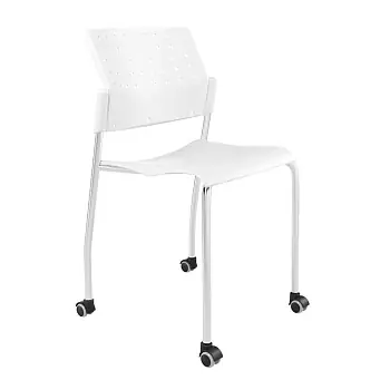 Стул Movie с колесами (пластик белый)