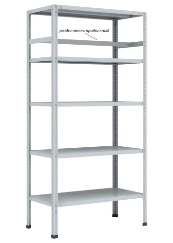 Стеллаж металлический Титан МС-750 2500x1500x300/2