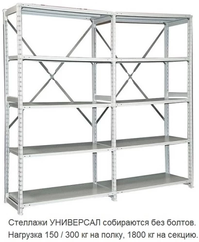 Стеллаж металлический ТСУ 5.15.3 (3000х1560х800) 6