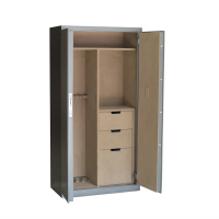 Оружейный сейф  с ящиками и внутренней отделкой тканью